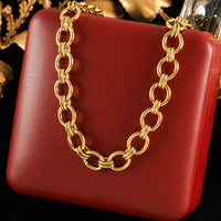 GANPUP 316l Stainless Steel Metal Heavy Thick Chain Necklace Charm Fashion Neck Chain Waterproof Gold Color Jewelry For Women