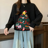 Red Christmas Pullover Sweater For Women In Autumn And Winter 2025 Women's Casual Versatile O Neck Knitted Sweater New Casual