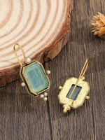 Elegant Vintage Geometric Pearl Pendant Drop Earrings Women Exquisite Hanging Piercing Earring Wed Bridal Jewelry Gift