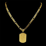 Stainless Steel Islam Allah Quran Necklaces for Women Men Gold Color Choker Necklace Geometry Jewelry Hip Hop Party Gift