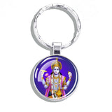 Hinduism Keychains Ganesha Vishnu Goddess of Kashmi Wealth Shiva Amulet Key Chain Glass Dome Keyring India Buddhism Jewelry Gift