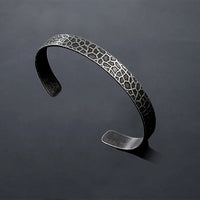 European and American Minimalist Concave Point Bracelet Men Women's Retro Versatile Stainless Steel Couple Opening Trend Bangle