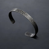 European and American Minimalist Concave Point Bracelet Men Women's Retro Versatile Stainless Steel Couple Opening Trend Bangle