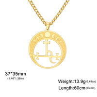 EUEAVAN Lilith Demon Seal Necklace Stainless Steel Vintage Satan Solomon Symbol Pendant Choker Amulet Jewelry Gift Wholesale