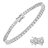 Moissanite Tennis Bracelet for Women 18K White Gold Plated Silver 3mm D Color VVS1 Wedding Party Jewelry Bracelets for Women Man