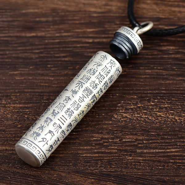 925 Thai Silver Retro faceted Pendant Simple vintage Neutral Style Can be opened Necklace Men's and Women's Party Jewelry