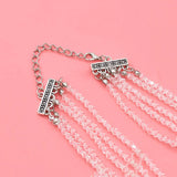 Black White Crystal Beads Necklace for Women Handmade Bohemian Drop Fashion Statement Choker Necklaces Female Lady Charm Jewelry