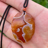 Natural Gobi Agate Pendant Alxa Eye Rock Rough Polished Energy Crystal Quartz Necklace Reiki Healing Stone Decor Gift