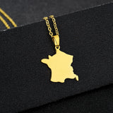 Stainless steel French filigree smooth pendant necklace, suitable for both men and women, versatile ethnic style collar chain
