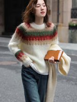 Christmas Red Sweater 2025 Autumn and Winter New Lazy Wind Thick Retro Design Knitted Pullover Winter Clothes Women