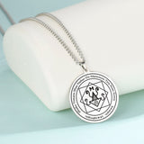 Dawapara Money Talisman of Mammon Pendant Necklace Wealth Abundance Amulet Spiritual Jewelry Stainless Steel Necklace
