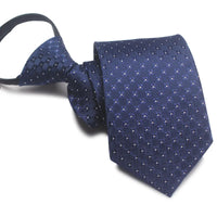 Zipper Ties For Men Women Striped Mens Tie For Business Wedding Skinny Neck Tie Casual Slim Blue deep Light navy blue Necktie