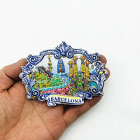 Europe Spain Barcelona 3D Refrigerator Magnet Tourist Souvenirs Stickers,Home & Kitchen Decoration Fridge Magnet Message Sticker