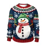 2024 Christmas Couples Sweatshirts Snowman Christmas Tree Pattern Costume Pullovers Winter Jumpers Warm Thicken Streetwear