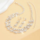 Ladies' light luxury style design necklace, earrings, jewelry set suitable for weddings, gatherings, holidays, gifts