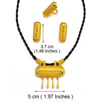 Anniyo Ethiopian Jewelry sets for Women Black Rope Necklaces Earrings Ring Gold Color Eritrean African Party Jewelry #161516