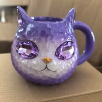 Cat Mug Cat Mineral Crystal Coffee Mugs Tea Cup Handmade Resin Drinking Bottle Cute Animal Home Decor For Kitchen Living Room