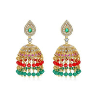 Gypsy Jewelry Retro Ethnic Indian Jhumka Crystal Small Bells Beads Drop Tassel Earrings Women Bohemian Statement Jhumki Tribal