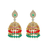 Gypsy Jewelry Retro Ethnic Indian Jhumka Crystal Small Bells Beads Drop Tassel Earrings Women Bohemian Statement Jhumki Tribal