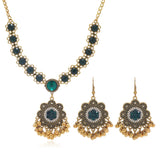 European and American Palace Style Pearl Earrings, Zircon Necklace, Exaggerated Retro Jewelry, Water Drops, European and America