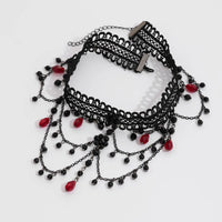 Ladies Gorgeous Black Color Lace Beads Choker Necklace Beach Travel Holiday Fashion Classic Personalized Jewelry Evening D