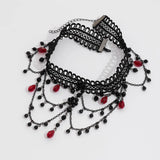 Ladies Gorgeous Black Color Lace Beads Choker Necklace Beach Travel Holiday Fashion Classic Personalized Jewelry Evening D