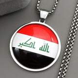 Fashionable Iraqi Time gemstone round pendant necklace, versatile for both men and women, collarbone festival accessory