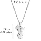 Anniyo 2.5cm Mayotte Pendant Necklaces for Women Girls Mamoudzou Mahore Jewelry @243821