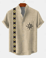 New Men's 3D Fashion Short Sleeve Casual Street Trend Summer Comfort Top Hawaiian Cotton and Linen Shirt