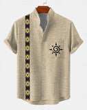 New Men's 3D Fashion Short Sleeve Casual Street Trend Summer Comfort Top Hawaiian Cotton and Linen Shirt