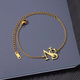 Fashion 2-letter Cross Stainless Steel Chain Ankle Anklets Golden Waterproof Jewelry Beach Vacation Accessories Birthday Gifts