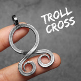 Ancient Troll Cross Amulets Men Necklaces Stainless Steel Pendant Chain Women Punk Fashion Jewelry Accessories Gifts Wholesale