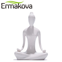 ERMAKOVA 12 Styles Abstract Art Ceramic Yoga Poses Figurine Porcelain Lady Figure Statue Home Yoga Studio Decor Ornament