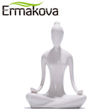 ERMAKOVA 12 Styles Abstract Art Ceramic Yoga Poses Figurine Porcelain Lady Figure Statue Home Yoga Studio Decor Ornament