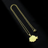 2024 new fashion stainless steel Romania map with city pendant necklace temperament everything collarbone chain birthday anniver
