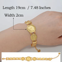 Anniyo Coin Bracelet for Women Girls African Arab Middle East Dubai Iran Iraq Syria Jewelry Birthday Party #352101