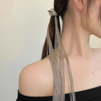Fashion Silver Color Chain Hairpins Women Braid Headband Long Tassel DIY Hairwear Accessories Statement Jewelry 2025 Trending