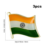 3pcs a lot India Flag Lapel Pins Badges Brooches