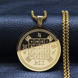 Talisman Of Protection Good Luck Wealth Seal Of Solomon Stainless Steel Necklaces Pendants Men Jewelry salomon hombre N4239