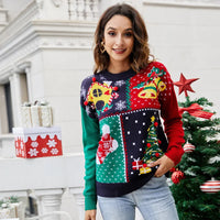 Christmas Sweater Women's Socks Christmas Tree Autumn/Winter New Round Neck Long Sleeve Loose Knitted Sweater 2024 Y2k Cloting