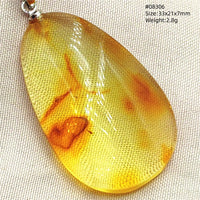 Natural Insect Amber Water Drop Pendant Flower Yellow Amber Insect Necklace Baltic Women Men Jewelry Stone AAAAAAA