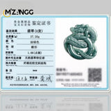 High-grade Natural Jadeite Blue Water Dragon Pendant Beautifully Carved Fashion Men's and Women's Jade Necklace Lucky Charm Gift