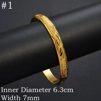 Anniyo (One Piece) Wholesale Dubai Bangle Jewelry Gold Plated Ethiopian Bracelet Openable for Women African Arab Wedding #001802