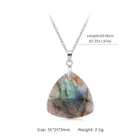 Fashion Natural Labradorite Necklace Pendant Triangle Round Teardrop and Other Ladies Friendship Mother Gift Necklace Jewelry