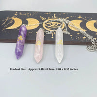 Natural Gem Stone Pendant Crystal Pendulum for Divination Answer Reiki OM Charms Fluorite Amethysts Clear Quartz Pendulos x228