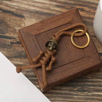 1PC Skull Head Keychain Car Biker Helmet Pendant Keychain Braided Rope Paracord Buddy Bag Hanging Backpack Doll Toy