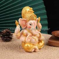 1Pc Gold Lord Ganesha Buddha Statue Elephant God Sculptures Ganesh Figurines Home Furnishing Decoration Ornaments Resin Figurine