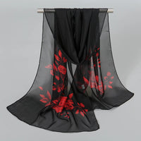Indian Style New Chiffon Scarves Women Breathable Thin Simulation Silk Scarf Ladies Shawl And Wraps Women Printing Hijab Stole