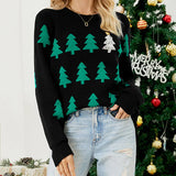 Christmas Knitwears Sweater Women Autumn And Winter New O Neck Long Sleeve Printed Fashion Casual Knitted Pullovers Feminina Top
