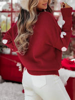 2025 Winter Women's Knitted Sweater Let It Snow Jacquard Jumper Full Sleeve Christmas Look Pullover Xmas Party Clothes Knitwear